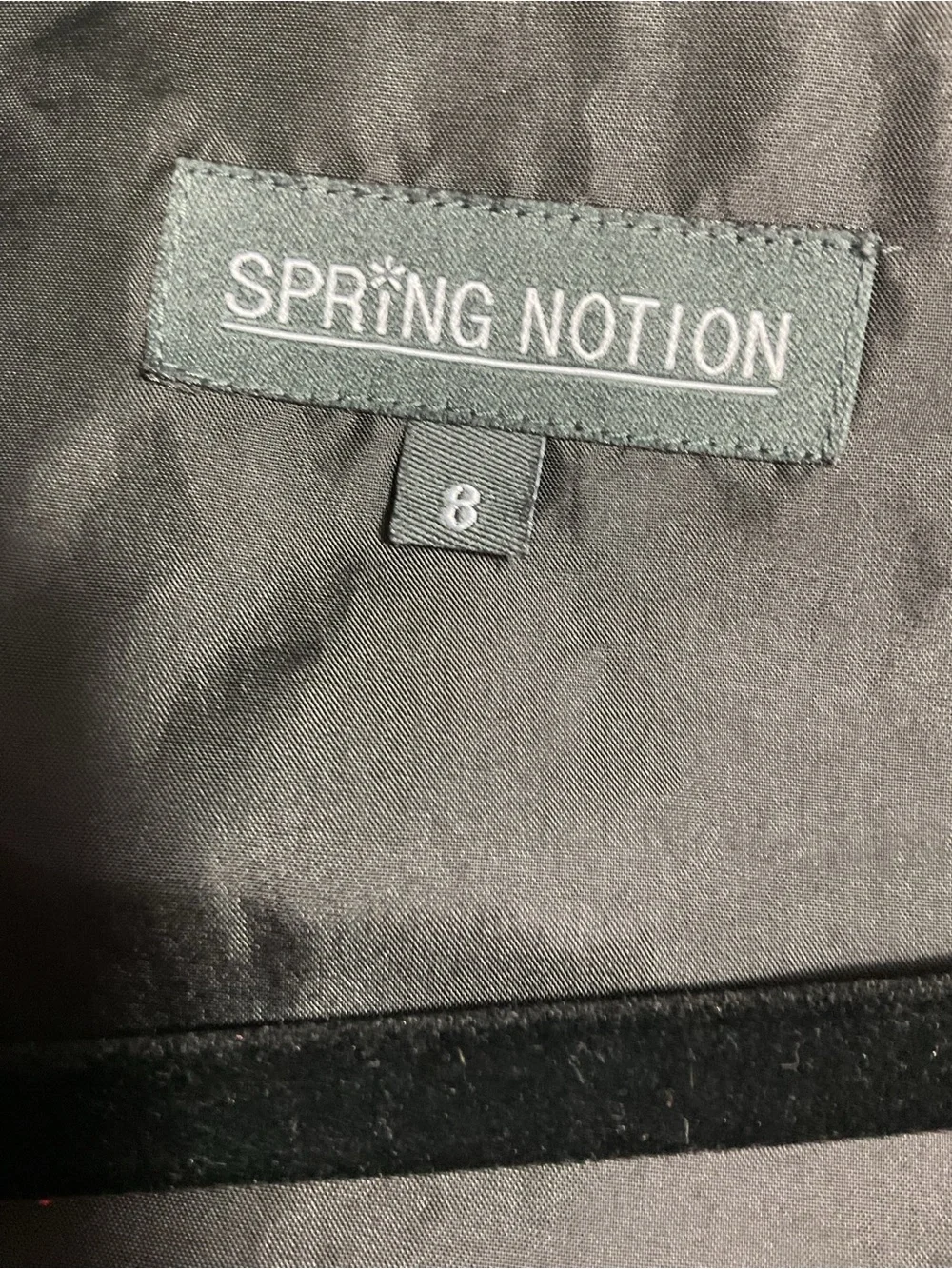 Spring Notion Boys 2 Button Suit Coat And Vest Solid Black Youth Size 8 Lknw As